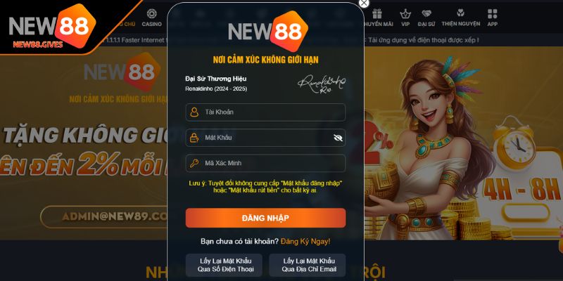 Truy cập đúng trang chủ NEW88