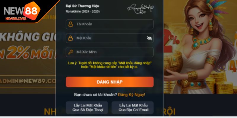 Đăng nhập tài khoản NEW88